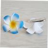 Beaupretty 15 Pcs 9cm Hawaiian Plumeria Hair Clip Bridal Barrette for Tropical Beach Party Wedding Event Decoration White Purple Blue view 2