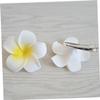 Beaupretty 15 Pcs 9cm Hawaiian Plumeria Hair Clip Bridal Barrette for Tropical Beach Party Wedding Event Decoration White Purple Blue view 3