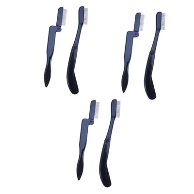 Beaupretty 6pcs Stainless Steel Eyebrow Comb Fine Teeth Plastic Handle Folding Makeup Grooming