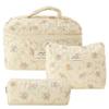 Juoxeepy Quilted Makeup Bag - Floral Cotton Cosmetic Pouch view 1