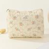 Juoxeepy Quilted Makeup Bag - Floral Cotton Cosmetic Pouch view 3