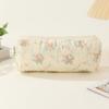 Juoxeepy Quilted Makeup Bag - Floral Cotton Cosmetic Pouch view 4