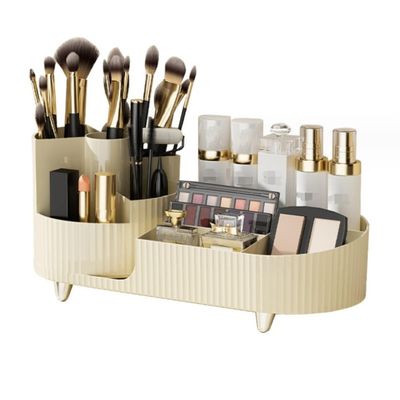 Makeup box,Makeup Organizer Rotating Makeup Organizer Large Capacity Cosmetic Display Case For Makeup Brushes Eyeliner Lipsticks Skincare Cosmetic Organizer (Color : A, Size : 34.5 * 14.7 * 14.3cm) (