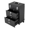 DUTTIETY Rolling Makeup Train Case Professional Large Makeup Trolley Case with 4 Universal Wheel 3 Trays for Cosmetic Nail Polish Organizer Storage Travel Case (Black) view 3