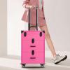 Cbhfmljd Rolling Makeup Case on Wheels, Rolling Train Case Aluminum Trolley Professional Cosmetic Organizer Box w/Drawer Cosmetology Case on Wheels Makeup Storage Organizer (Rose Red) view 4