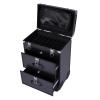 DDBESSIC Rolling Makeup Case Makeup Train Case, 3-Tier Cosmetic Nail Polish Organizer Trolley Case Portable Artists Art Salon Barber Trunk Case on Wheels Jewelry Travel Cart view 1