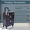 DDBESSIC Rolling Makeup Case Makeup Train Case, 3-Tier Cosmetic Nail Polish Organizer Trolley Case Portable Artists Art Salon Barber Trunk Case on Wheels Jewelry Travel Cart view 4