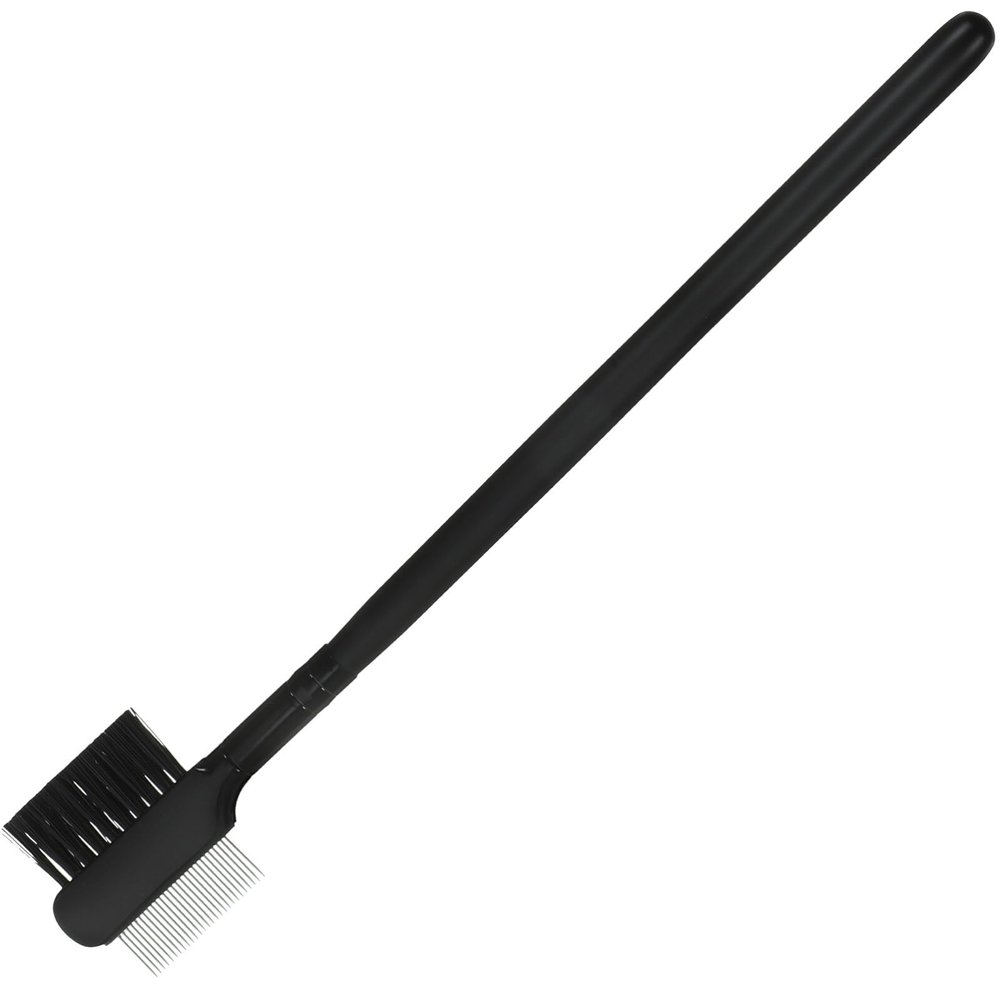 Beaupretty Dual Purpose Eyebrow Grooming Tool Steel Comb and Soft Brush for Women and Girls Precision Eyebrow Comb for Polished Finish and Smooth Edges Black Color