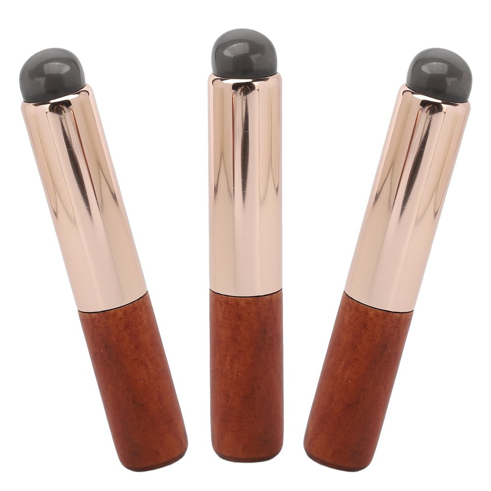3pcs Silicone Lip Brush, Portable Round Head Lip Smudge Brush Concealer Brush Under Eye Lip Applicator for Lip Gloss Lip Balm