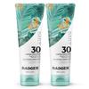 Badger Mineral Daily Sunscreen with Zinc Oxide, SPF 30, Lightweight & Easy to Apply w/No White Cast, Moisturizing Organic Sunscreen, Reef Safe, Vegan, Unscented, 4 fl oz, 2-Pack view 1