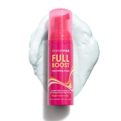 Grande Cosmetics GrandeHAIR Volumizing Foam - for Instant Volume, Body & Fuller-Looking Hair, Defines Curls, Non-Sticky Hair Mousse - Travel Size (1.5 oz)