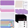50 Set Press On Nail Tool Prep Kit for Salon Business, Disposable Manicure Kit with Nail File, Buffer, Glue, Prep Pad, Instruction Card, Adhesive Tabs, Wood Stick, Purple Packaging Bag view 1