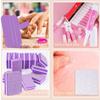 50 Set Press On Nail Tool Prep Kit for Salon Business, Disposable Manicure Kit with Nail File, Buffer, Glue, Prep Pad, Instruction Card, Adhesive Tabs, Wood Stick, Purple Packaging Bag view 3