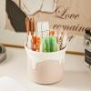 AYKHDS Rotating Makeup Organizer, Clear Makeup Holder with Lid, 360-degree Rotating Desktop Stationary Display Holder, Cosmetics Makeup Brush Organizer Storage (Pink) view 4