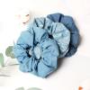 Denim Paisley Scrunchies Pack of 6 - Hair Ties, Ponytail Holders, and Elastic Hair Bands for Women and Girls view 3
