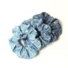 Denim Paisley Scrunchies Pack of 6 - Hair Ties, Ponytail Holders, and Elastic Hair Bands for Women and Girls view 4