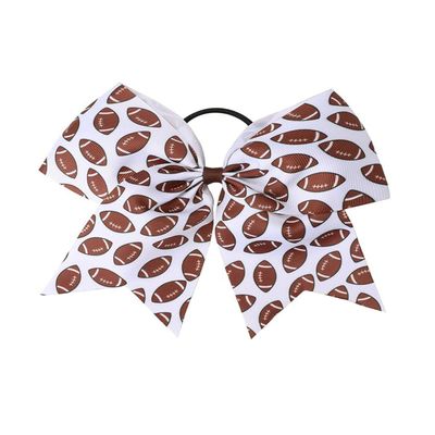 Football Cheer Bow Football PonyTail Holder Bowknot Football Bow Hair Ring Tie Bow PHB10 (Football Bow)