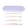 6 Pcs Eyelash Applicator Tool Set, Stainless Steel Lash Tweezers, False Eyelash Scissors, Lash Cluster Tweezer, Eyebrow Curler, Lash Brush with Box, for Eyelash Extensions, Nail view 1
