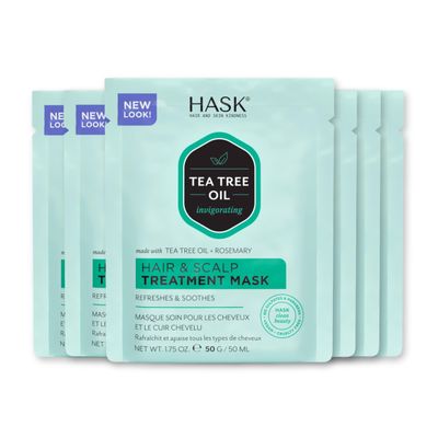 HASK TEA TREE Revitalizing Deep Conditioner Treatments for all hair types, color safe, gluten free, sulfate free, paraben free - Pack of 6