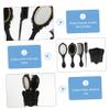 5pcs Vanity Mirror Set with Hair Brush, Detangling Paddle Brush, Hairdressing Combs, and Air Bag Storage Holder for Home Use view 4