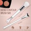 2 Pcs Nose Contour Brush Set, Double Sided 2 in 1 U-Shaped Contouring Brush with Fluffy Powder, V-Shaped Contour Makeup for Sculpting Defining Highlighter Cheekbones view 2