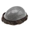 Toupee For Men Real Human Hair Replacement System Mens Toupee Hair Pieces Poly Men Hair System Durable Invisible Hair Pieces For Men8x10''-100% light to Medium density#330 3# DARK BROWN+30% GREY view 4