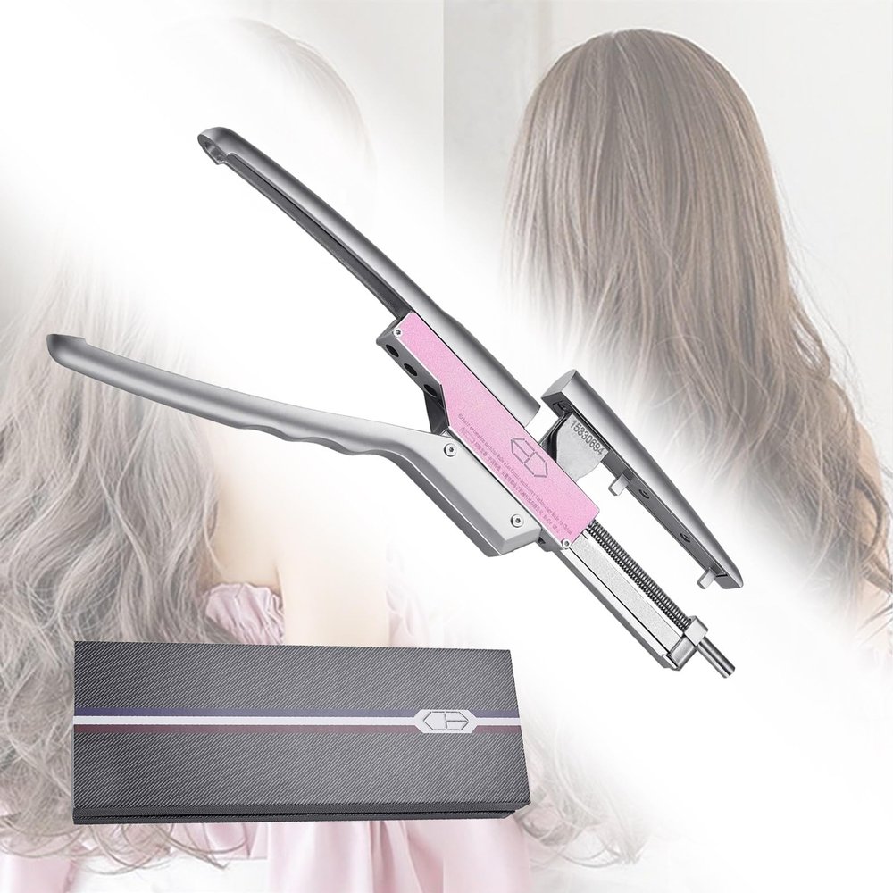 NYMFEA 6D Hair Extension Machine Kit/Professional Hair Extension Gun/5-Pin Invisible Seamless Human Hair Extensions