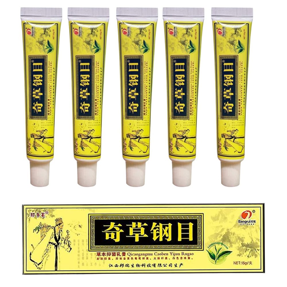 QICAOGANGMU Official Seller - Chinese Herbal Cream - Natural Relief for Skin Issues - Pack of 5