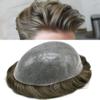 Toupee For Men Real Human Hair Replacement System Mens Toupee Hair Pieces Poly Men Hair System Durable Invisible Hair Pieces For Men8x10''-100% light to Medium density#440 4# MEDIUM BROWN+40% GREY view 1
