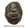 Toupee For Men Real Human Hair Replacement System Mens Toupee Hair Pieces Poly Men Hair System Durable Invisible Hair Pieces For Men8x10''-100% light to Medium density#440 4# MEDIUM BROWN+40% GREY view 2