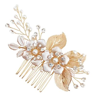 balacoo Wedding Hair Comb Leaf Bride Accessory Decorative Floral Headpiece for Weddings Special Events Elegant Hairpiece for Bridesmaids Bridal Parties
