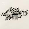 AUNEAL Hair Accessories for Women Bride Wedding Hair Comb Black Crystal Side Comb Bridal Leaf Headpiece Bridesmaid view 1