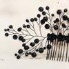 AUNEAL Hair Accessories for Women Bride Wedding Hair Comb Black Crystal Side Comb Bridal Leaf Headpiece Bridesmaid view 3