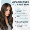 RUNATURE U Part Human Hair Wig, Dark Brown,18 Inch 150% Density, Glueless Clip in U Part Wig for Women,No Leave Out, Straight Soft Remy Hair view 2