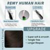 RUNATURE U Part Human Hair Wig, Dark Brown,18 Inch 150% Density, Glueless Clip in U Part Wig for Women,No Leave Out, Straight Soft Remy Hair view 3