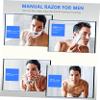 Beaupretty 3pcs Men Shaving Razor Manual Razor for Men Beard Shaver Tool One and Gliding view 3