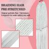 Cream White with Tinsel Braiding Hair Pre Stretched 2 Packs 26 Inches Box Braids Hair Extensions Synthetic Pre Stretched Braiding Hair view 4