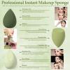 14 Pcs Makeup Sponge Set, Beauty Sponges Blender with 4 Pcs Powder Puff and 4 Pcs Mini Make up Sponges St. Patrick's Day Gift for Liquid,Foundation,Powder,Concealer,Cream (Green) view 3