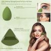 14 Pcs Makeup Sponge Set, Beauty Sponges Blender with 4 Pcs Powder Puff and 4 Pcs Mini Make up Sponges St. Patrick's Day Gift for Liquid,Foundation,Powder,Concealer,Cream (Green) view 4