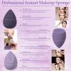 14 Pcs Makeup Sponge Set, Beauty Sponges Blender with 4 Pcs Powder Puff and 4 Pcs Mini Make up Sponges for Liquid,Foundation,Powder,Concealer,Cream (Purple) view 3