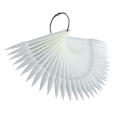 FRCOLOR 50pcs Fan Shaped Nail Display Cards for Nail Art Practice Natural Color Practice Sticks for Engraving and Painting Easy to Organize and Carry for Beginners and Professionals