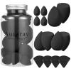 14 Pcs Makeup Sponge Set, Beauty Sponges Blender with 4 Pcs Powder Puff and 4 Pcs Mini Make up Sponges for Liquid,Foundation,Powder,Concealer,Cream (Black) view 1