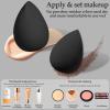 14 Pcs Makeup Sponge Set, Beauty Sponges Blender with 4 Pcs Powder Puff and 4 Pcs Mini Make up Sponges for Liquid,Foundation,Powder,Concealer,Cream (Black) view 2
