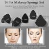 14 Pcs Makeup Sponge Set, Beauty Sponges Blender with 4 Pcs Powder Puff and 4 Pcs Mini Make up Sponges for Liquid,Foundation,Powder,Concealer,Cream (Black) view 3