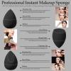 14 Pcs Makeup Sponge Set, Beauty Sponges Blender with 4 Pcs Powder Puff and 4 Pcs Mini Make up Sponges for Liquid,Foundation,Powder,Concealer,Cream (Black) view 4