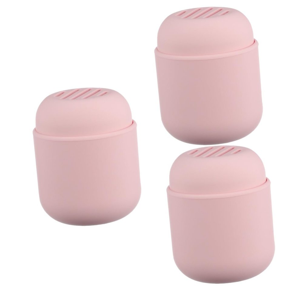 FRCOLOR 3pcs Portable Silicone Makeup Sponge Drying Holder Case Travel-friendly Protective Container for Makeup Sponge Dust Design Material Lightweight and Compact