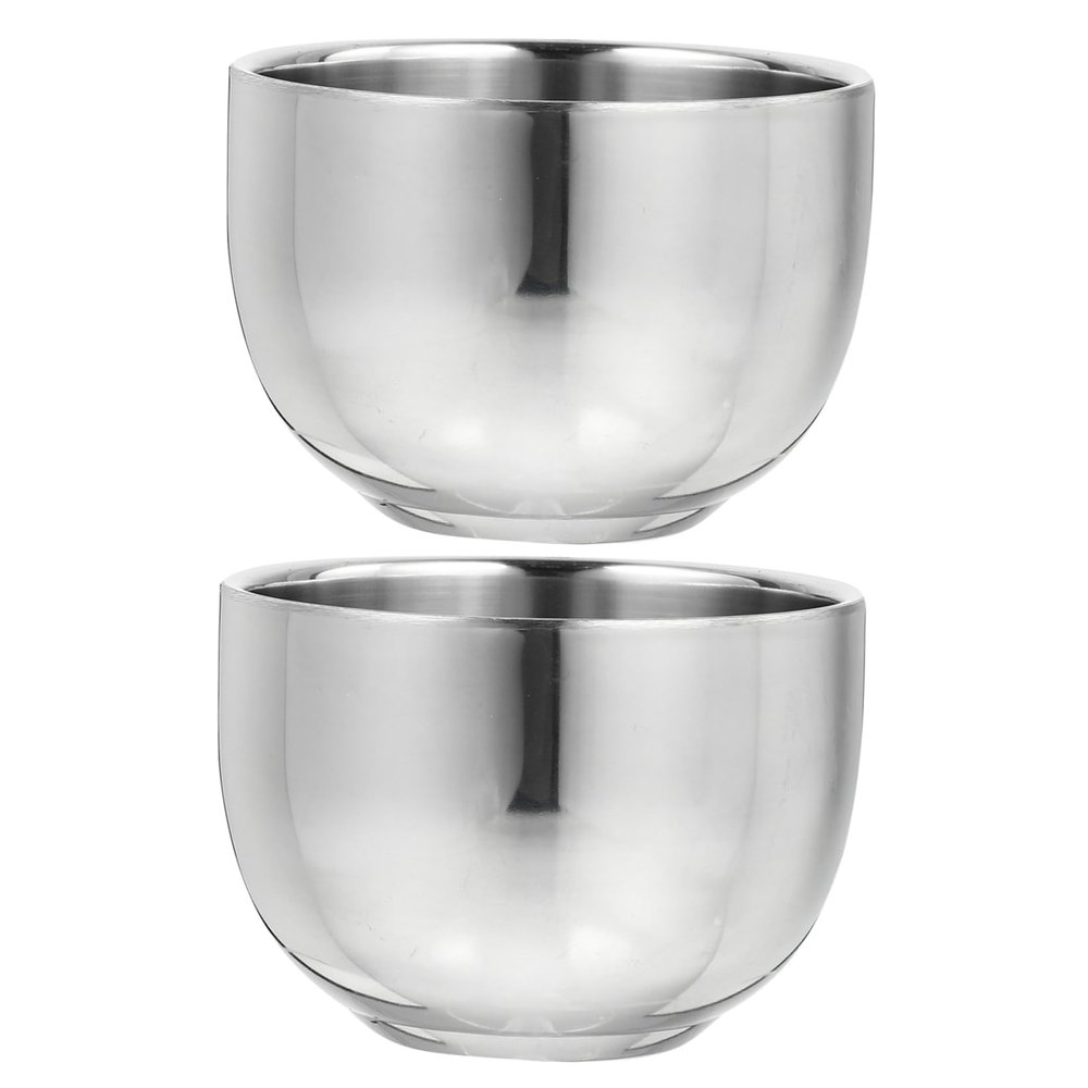 FRCOLOR 4pcs Shaving Tools Stainless Steel Shaving Bowl Men's Bubble Bowl Lid Rustproof Easy Clean