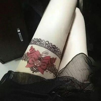 3 Pieces Of Waterproof Tattoo Stickers Temporary Tattoos Fake Tattoo For Men And Women, Long-Lasting Bow Lace To Cover Scars On Thighs