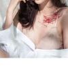 2 Butterfly Tattoo Stickers Temporary Tattoos Fake Tattoo On Thigh Waterproof For Women Long-Lasting Flower Arm Semi-Permanent Clavicle Red Sexy view 2