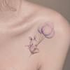 2 Pieces Of Rabbit Balloon Tattoo Stickers Temporary Tattoos Fake Tattoo For Men And Women, Waterproof And Long-Lasting, Cute And Fresh For Girls view 1